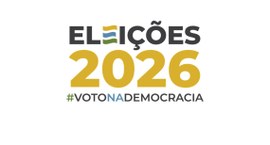 Imagem com fundo claro. No centro, em destaque, está o texto “ELEIÇÕES 2026”. A palavra “ELEIÇÕE...