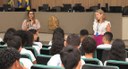 Os estudantes acompanharam uma palestra do Projeto Eleitora e Eleitor do Futuro, visitaram o Cen...