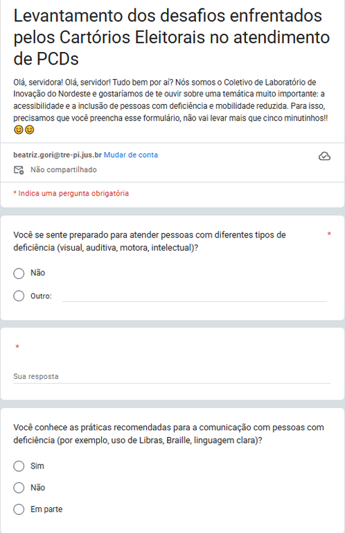  Formulário aplicado