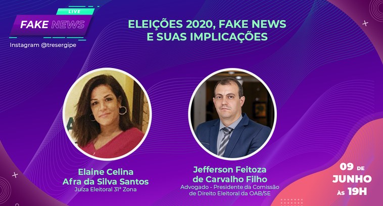 Juíza Eleitoral faz live no instagram sobre fake news juíza Elaine Celina Afra da Silva
