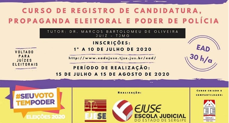 TRE-SE Curso de Registro de Candidatura, Propaganda Eleitoral e Poder de PolíciaCurso Reg. de Candidatura Curso de Registro de Candidatura, Propaganda Eleitoral e Poder de Polícia