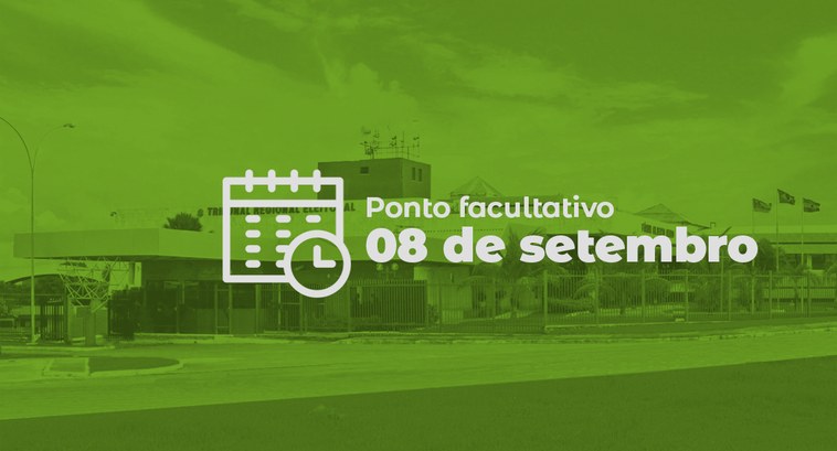 TRE-SE Dia 8 de setembro será ponto facultativo na Justiça Eleitoral de Sergipe O ponto facultativo aplica-se tanto às Secretaria do Tribunal quanto aos Cartórios Eleitorais do...